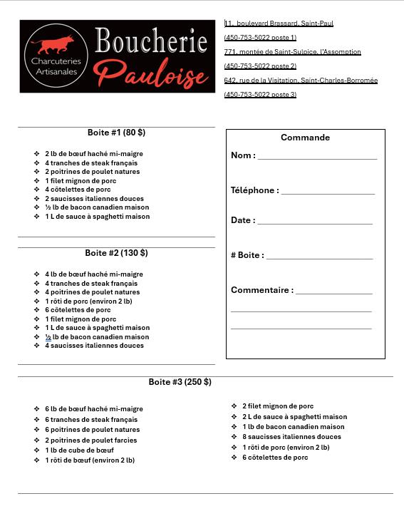 La Boucherie Pauloise Produits maison & Mets cuisinés